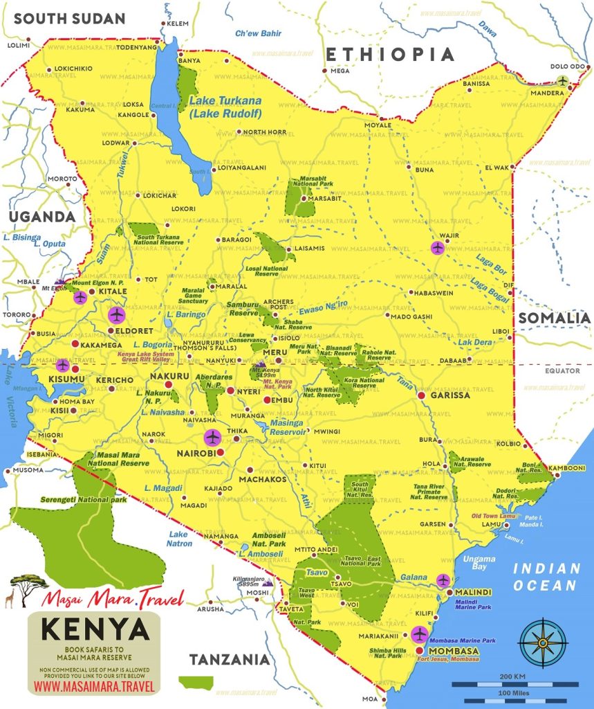 Kenya Wildlife map