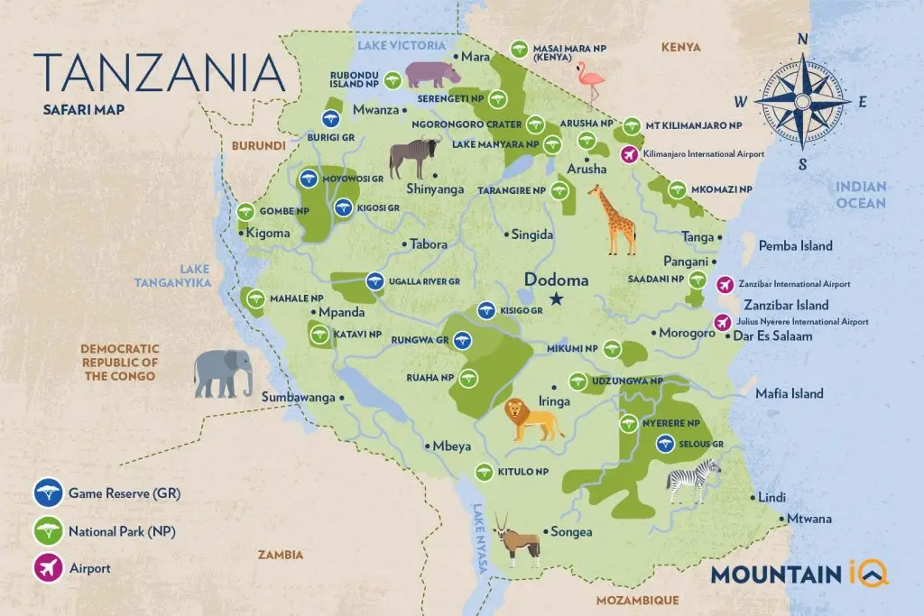 TZ Wildlife map